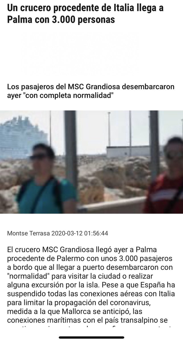ChemaTruman's tweet photo. NO HO ENTENC

Prohibeixen vols directes amb Itàlia però els creuers venen i desembarquen sense problema. 

Algú m’ho explica?? https://t.co/ApW9ASeiEs