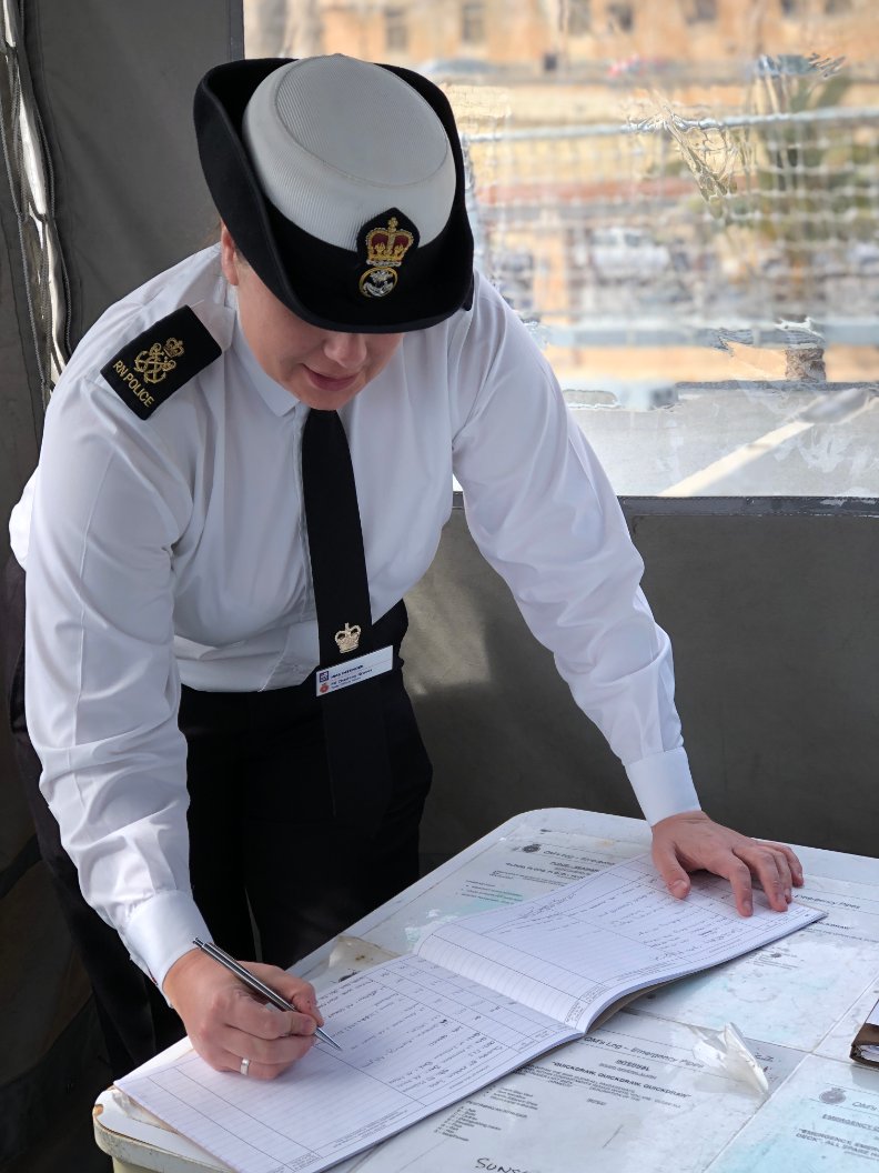 HMSDefender's tweet photo. #NotAllHeroesWearCapes In charge of Security and Discipline our @RoyalNavy Police team help #Keep2DeckASafePlace #FightingTheWarAgainstDust https://t.co/WgTSwf19AO