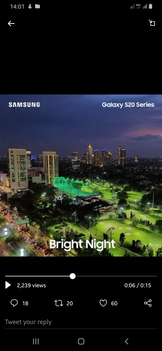 daffawidaade's tweet photo. @samsungID fitur bright night ini menarik&amp;gw suka banget sih.dri hasil foto malam harinya kelihatan lebih nyata dan nyala walaupun cuma didampingi lampu2 sekitar.objek yg ada di hasil gambarnya juga tertera dengan jelas.bener2 perfect buat s20 ini😍 #GalaxyS20 #CaptureCompletely @samsungID https://t.co/vYKASPfxI8