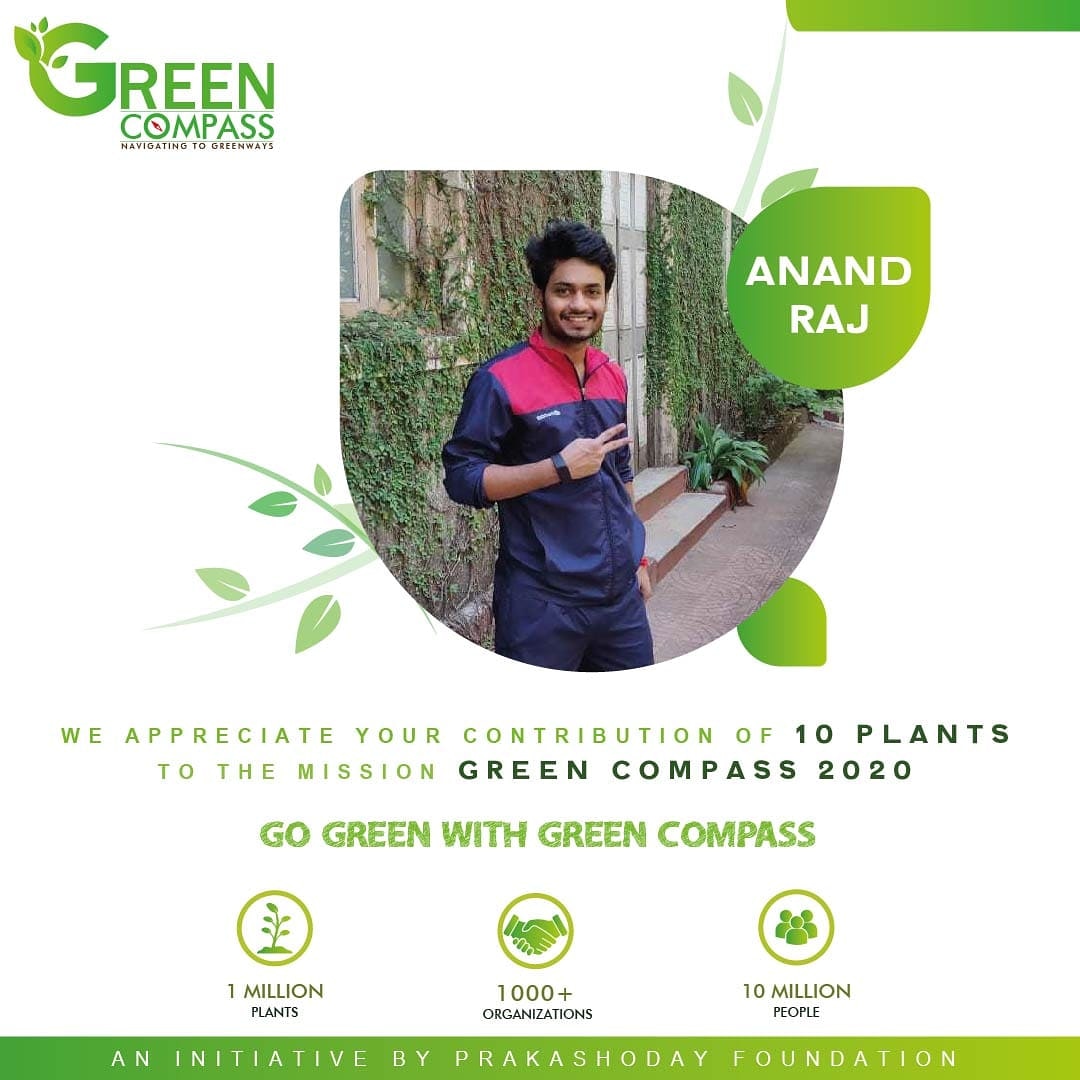 GreenCompass20's tweet photo. We appreciate your contribution. 
Thank you ANAND RAJ for contributing 10 Plants🌱 to our mission #GreenCompass2020
#GreenMember
#GoGreenWithGreenCompass https://t.co/luQwUZuYsk