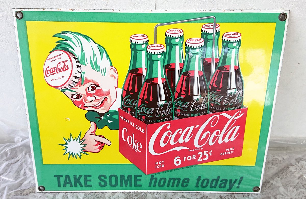 久々にコカ・コーラ雑貨を買い付け。 コカ・コーラの琺瑯(ホーロー
