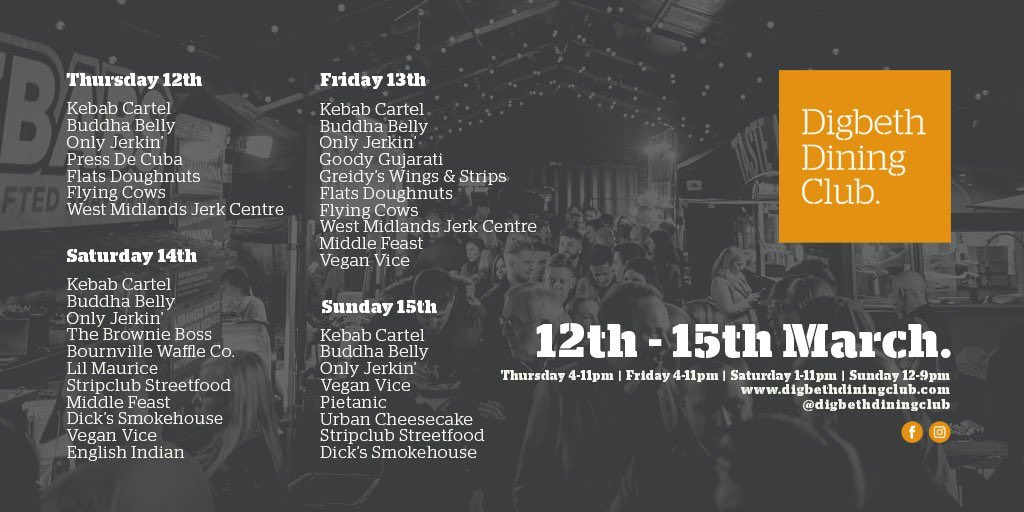 Back with an amazing line up of street food artisans, THIS FRIDAY <a href="/DigbethDiner/">Digbeth Dining Club</a> 💯