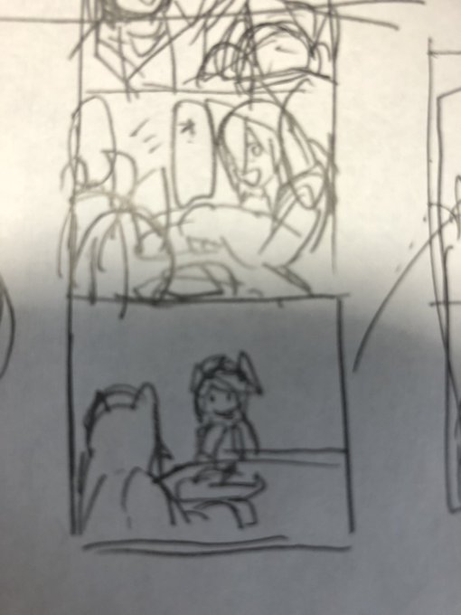 ネタメモ今回紙に描いてた
1コマ目オムライスのオしか書いてないね(セリフちゃんとメモしないから清書の時よく訳が分からなくなる) 