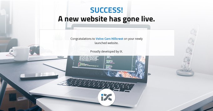 Congratulations to Volvo Cars Hillcrest for their newly launched website developed by iX.

We are very