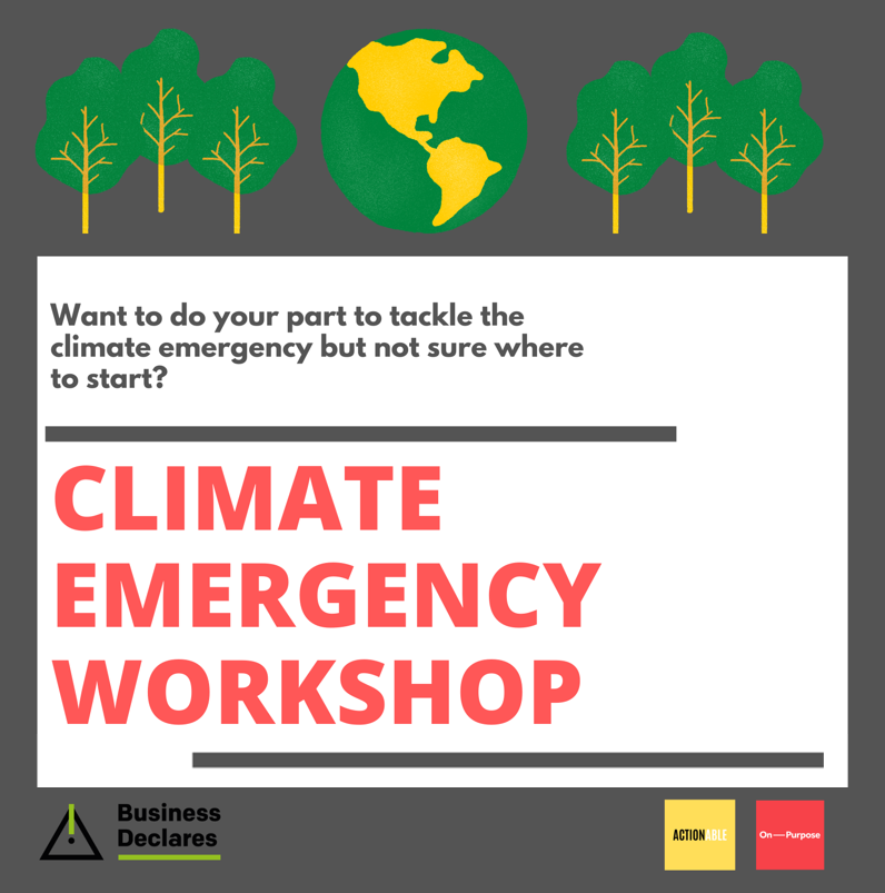 OnPurposeUK's tweet image. 📣 Calling all those who want to help tackle the #ClimateCrisis

On Purpose, #Actionable and #BusinessDeclares are hosting a climate emergency workshop.

📅Date:Thurs 19th Mar
⏰Time:18:00-20:00
📍Location:CAN Mezzanine-Borough

More details &amp;amp; tickets: ow.ly/7ElT50yJ739