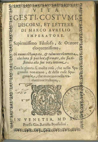 ICCU on X: Il 17 marzo 180 d.C. moriva Marco Aurelio, imperatore, filosofo  e scrittore romano. In #Edit16 numerose sono le edizioni che ne ricordano  la figura. Considerato dalla storiografia sovrano illuminato