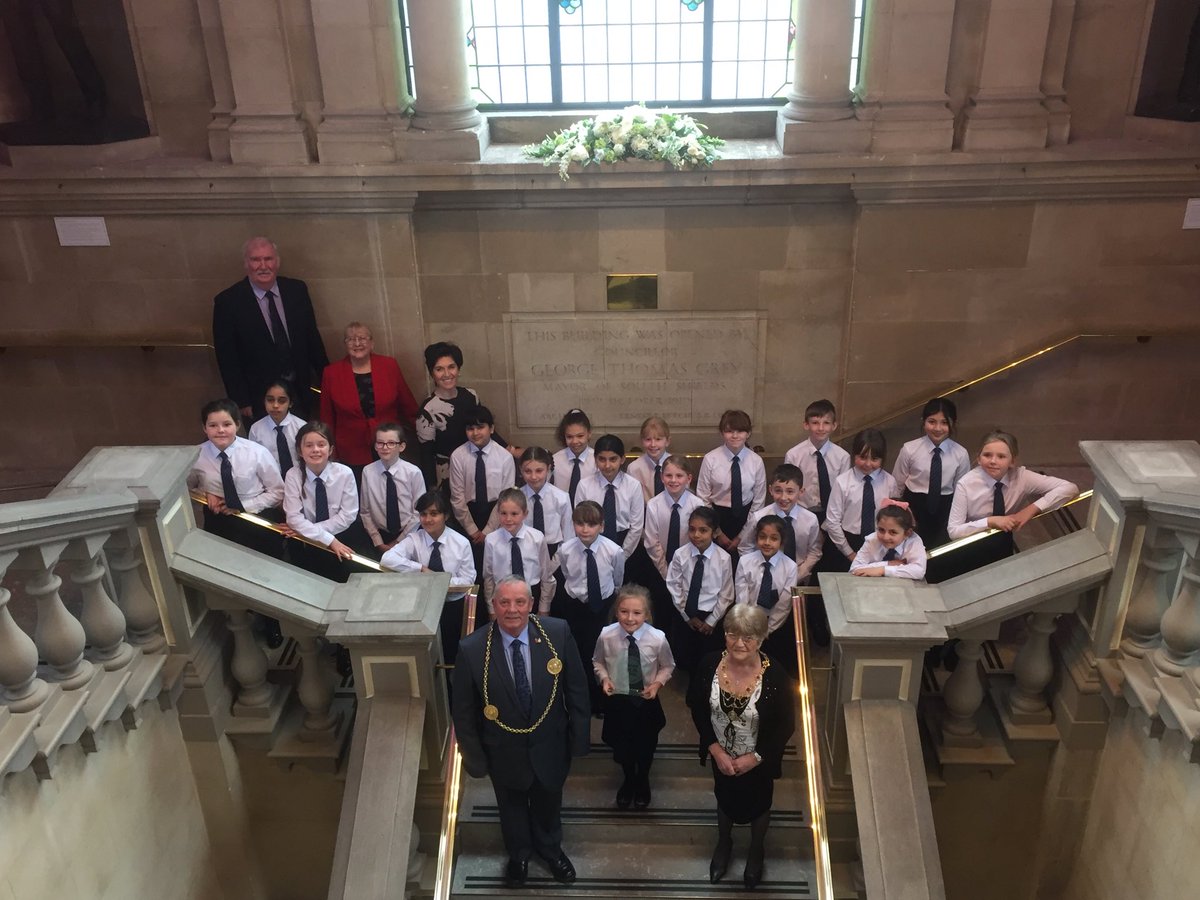 Thank you to the Mayor and Mayoress of South Tyneside for inviting the pupils from Hadrian School S/S to the Town Hall to congratulate them upon winning the NE Choir of the Year - proud to be a Governor at Hadrian and Marine Park Schools.#LoveSouthTyneside