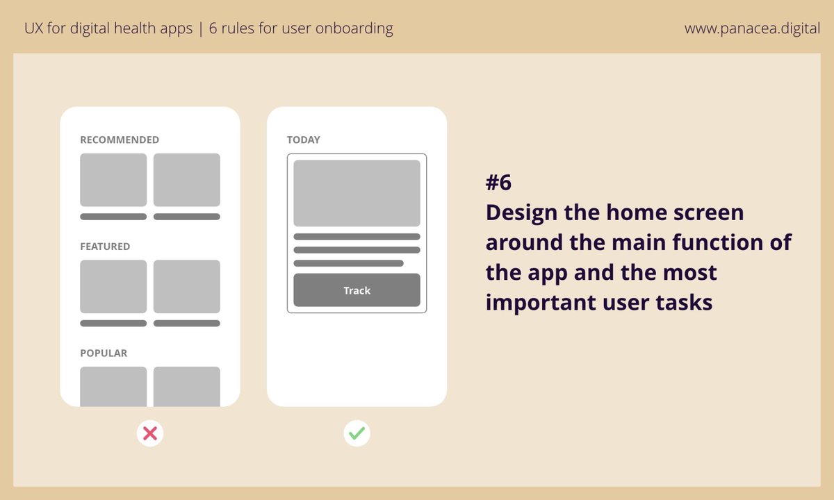 Having one primary call to action on the home screen helps users avoid 'choice overwhelm' and increases the chances that they will actually pay attention.

More research-based UX tips 👉 bit.ly/2SR0pqb

#digitalhealth #mhealth #healthtech #healthcareux