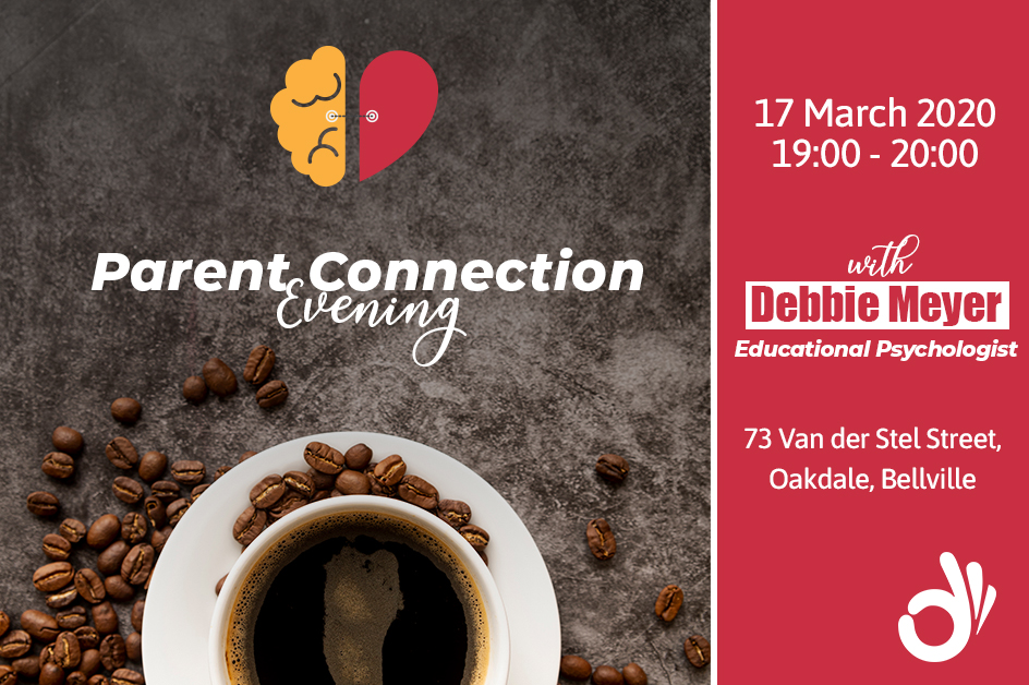 DSA_WC's tweet photo. PARENT CONNECTION EVENING with Debbie Meyer. Debbie is an Educational Psychologist. 17 March 2020 @ 19:00 - 20:00, 73 Van der Stel Street, Oakdale, Bellville. All parents/guardians are welcome - hope to see you there :) #downrightinformative #community https://t.co/VP7gRYARRG