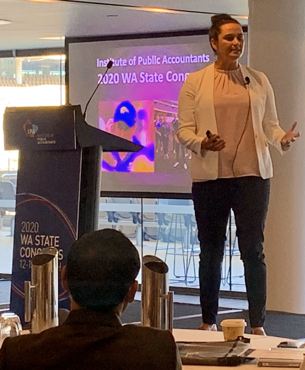CathCleary's tweet photo. @ipaaccountants welcome Michelle Cowan to #2020WACongress what an #Inspiration and a clear love of #afl #aflw #accountant #passion https://t.co/9brviE8P0K