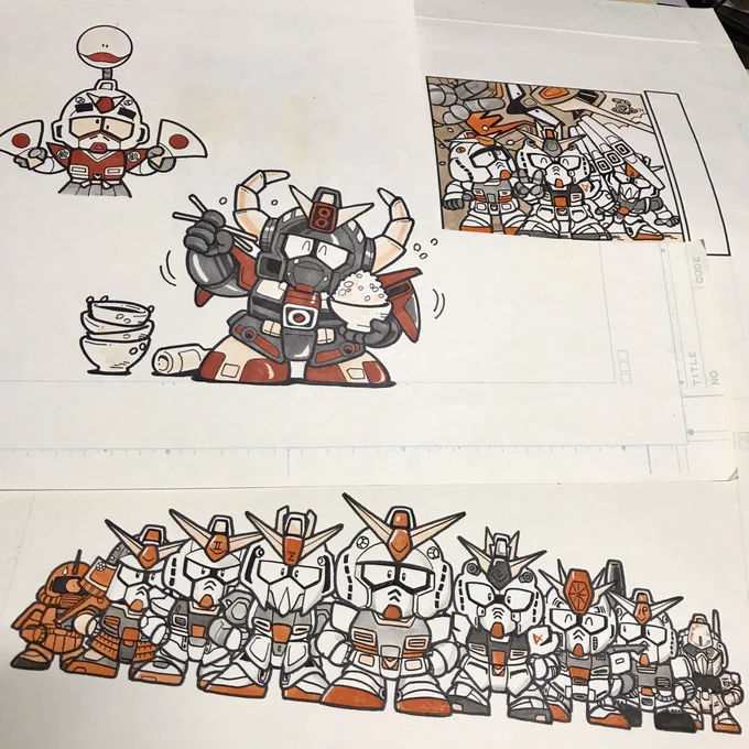 むか〜し テレビマガジンで描いていたSDガンダムコーナーのイラスト。
このコーナーから殿様ガンダムが生まれました。 #SDガンダムの日 