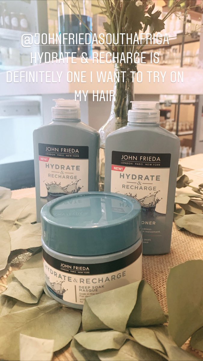Excited to try the <a href="/JohnFriedaSA/">John Frieda SA</a> Hydrate &amp; Recharge Range the masque smells amazing and it’s pegged for my dry and damaged hair #detoxandrepair #johnfriedaSA #AvoandGreentea