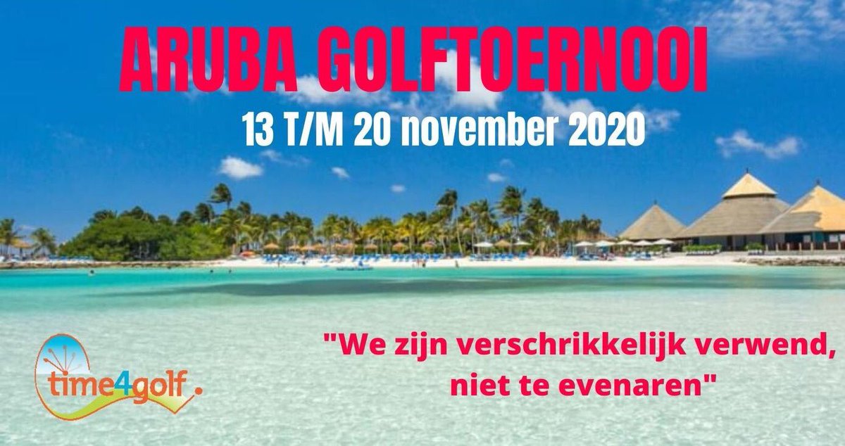 time4golfNL's tweet photo. Let op! deze reis is nu met vroegboekkorting te boeken voor €1525,-. Naast het fantastisch gezellige en uitdagende Aruba Golftoernooi kunt u rekenen op heerlijk eten, mooi weer en geweldige herinneringen. Meer informatie op: https://t.co/PzglBrwcpy https://t.co/GdlMwOTlRu