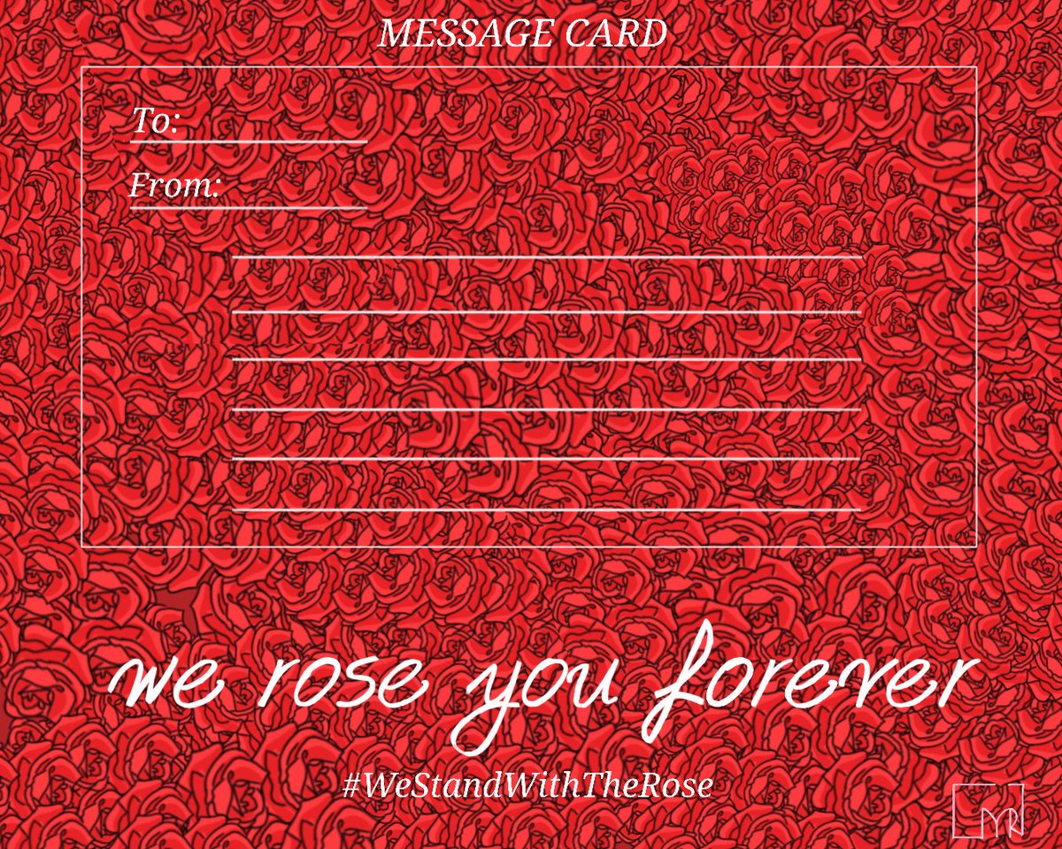 mylioba's tweet photo. Hi blackrose
I have a project to support the rose, you can add ur message in my blank message card⬇️And you  will post in your twitter or IG(tag members ig account)

Can't wait for our boys to get justice, be free and do music again

@TheRose_0803
@parclassic
#westandwiththerose https://t.co/vfGhVWSM5n