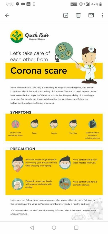 payel_bmk's tweet photo. @QuickRidein There's already so much of panic going around, stop spreading more. #CoronaVirus cannot spread through animals especially domestic ones. Immediately revoke the poster you have been circulating around. #ShameOnYou https://t.co/wNdJBkWjoY