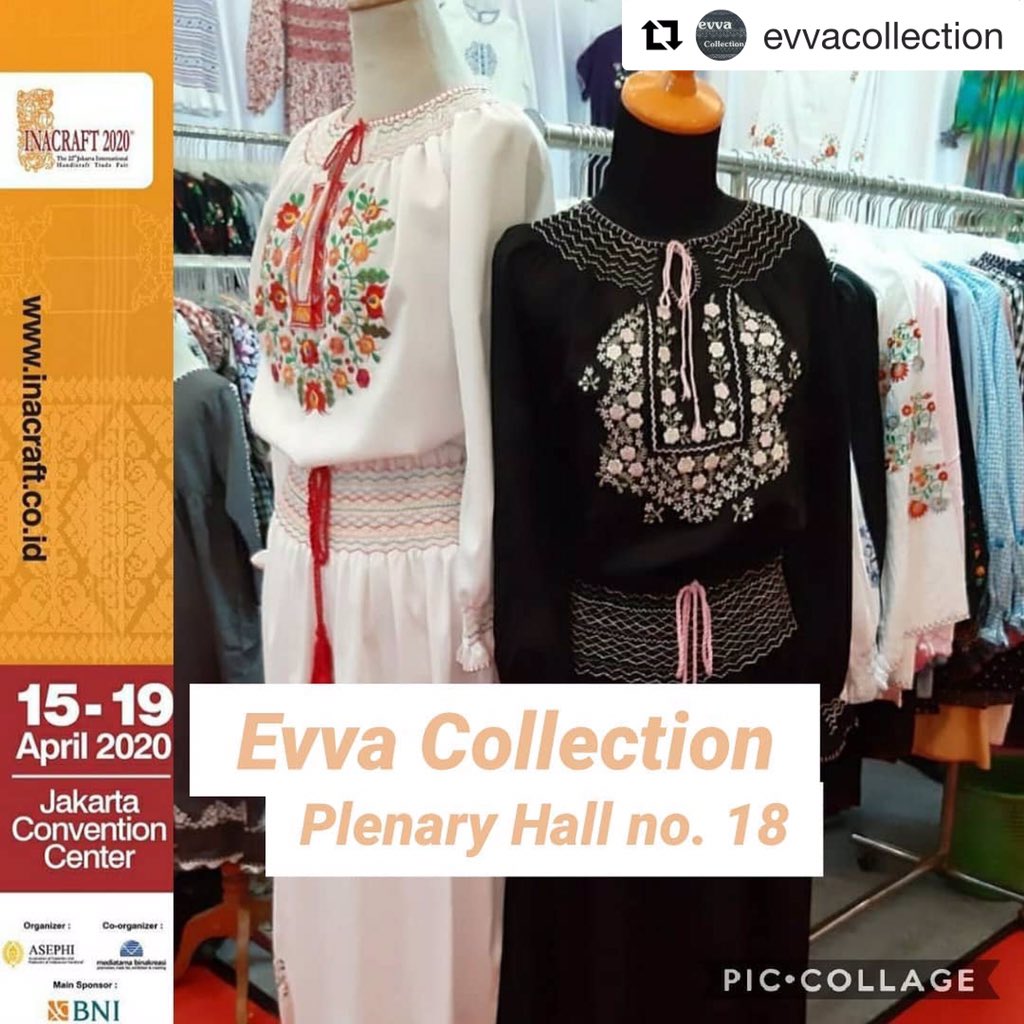 Jangan lupa kunjungi stand Evva Collection di Plenary Hall no. 18 di pelaksanaan #INACRAFT2020 #INACRAFT22nd
#TheBeautyinDiversities
#TheLightofAceh
#CahayaAceh
#PesonaIndonesia
#WonderfulIndonesia
#PesonaINACRAFTAceh2020
#AcehHalalTourism
#AcehHebat
