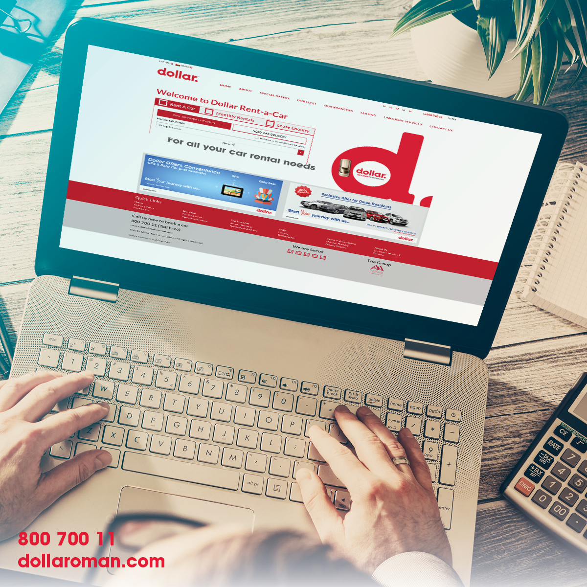 احصل على خصم 5% عند استئجار سياراتك التالية عند الحجز من خلال موقعنا dollaroman.com الذي يقدم أفضل الأسعار لاستئجار السيارات في عُمان.

Get 5% off on your next car rental when you book with us. Visit dollaroman.com and avail the best car rental rates in Oman.