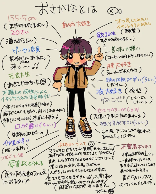 2500人を超えましたので
僕について少し描いてみました🙆‍♂️
何かあればリプにどうぞ~ 