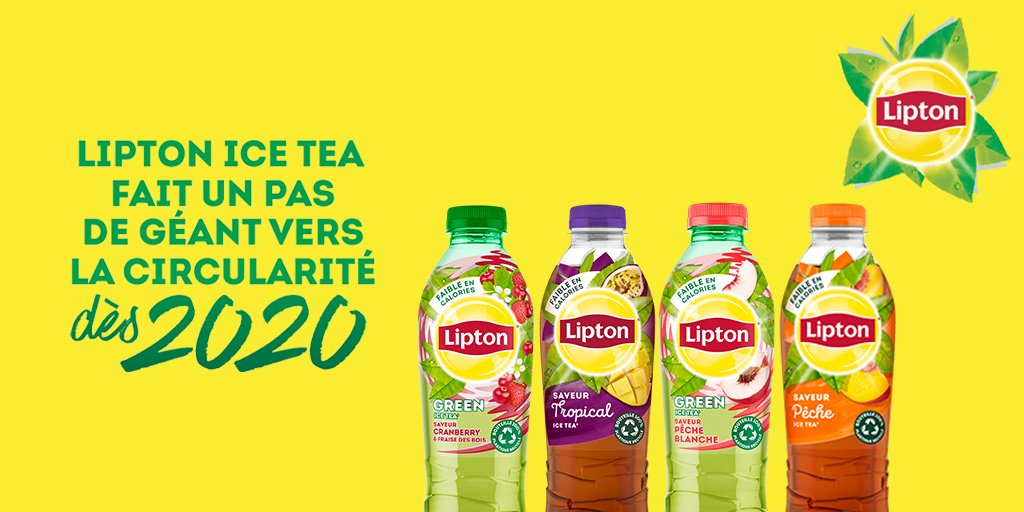 Lipton Ice Tea lance la première bouteille de thé glacé composée à 100% de plastique recyclé #EconomieCirculaire #WinningWithPurpose 🙌 👉 buff.ly/2W5t9OY