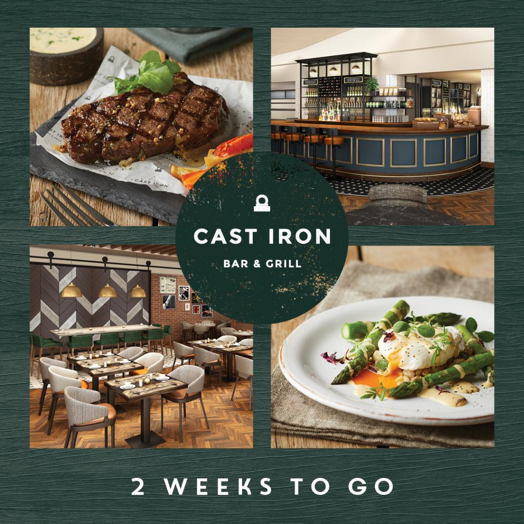 MarriottSW5's tweet photo. It's nearly here! Our soft launch of the Cast Iron Bar and Grill Kensington is just two weeks away! 🙌 Kensington is getting a whole lot tastier and we can't wait! 🥩 
#CastIronBarAndGrill #CastIronKensington #NewOpening https://t.co/DLS8aaCFWQ