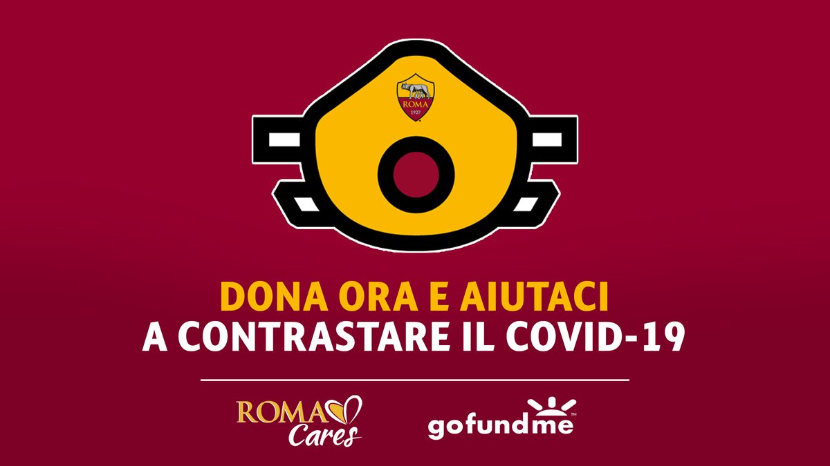OfficialASRoma's tweet photo. Anche i tifosi possono aiutarci! 🙏

Il Club ha aperto una pagina su GoFundMe per raccogliere fondi da devolvere allo Spallanzani, che saranno utilizzati per acquistare materiale medico 🏥

Ogni contributo potrà aiutare a salvare delle vite! 

Dona ora https://t.co/B8qYjgHRYJ https://t.co/QuxkKdzf43
