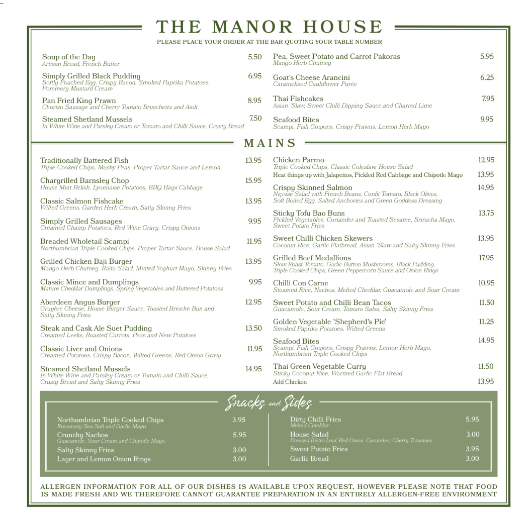 ManorHouseSJF's tweet photo. Happy New Menu Day!Our chefs have been hard at work creating some brand new delicious dishes for you to try out!Which one are you going to start with!? #NewMenu #GreatFood #FreshFood #TopChefs https://t.co/okZkEjbKOu