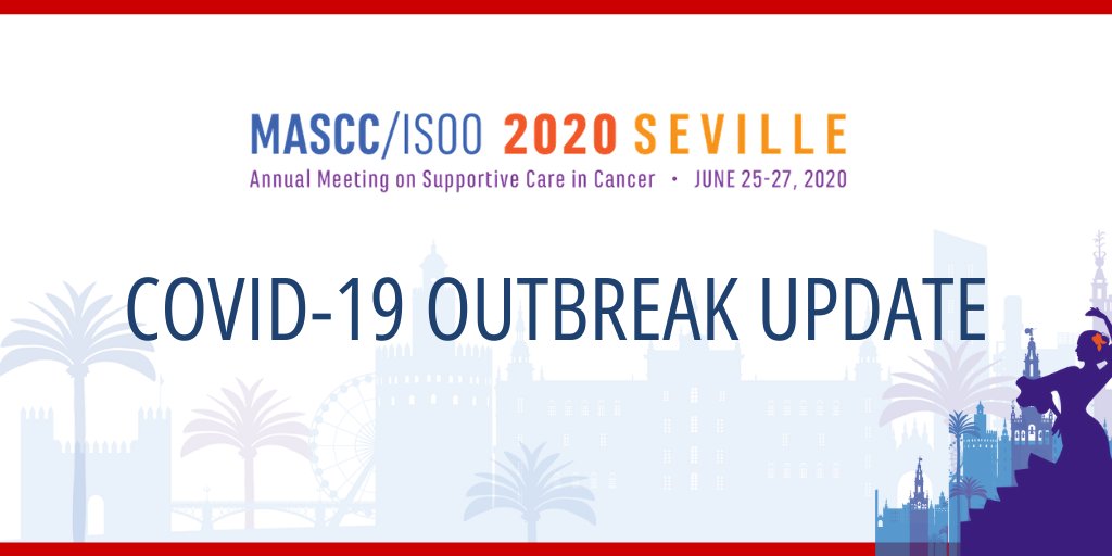 CancerCareMASCC's tweet photo. With #MASCC20 in Seville, Spain 15 weeks away, meeting plans are being closely evaluated. Attendee health & safety is our top concern. Further updates by March 27.
For the latest, visit: https://t.co/gKK7irLfbN https://t.co/BRCzsTa6g7
