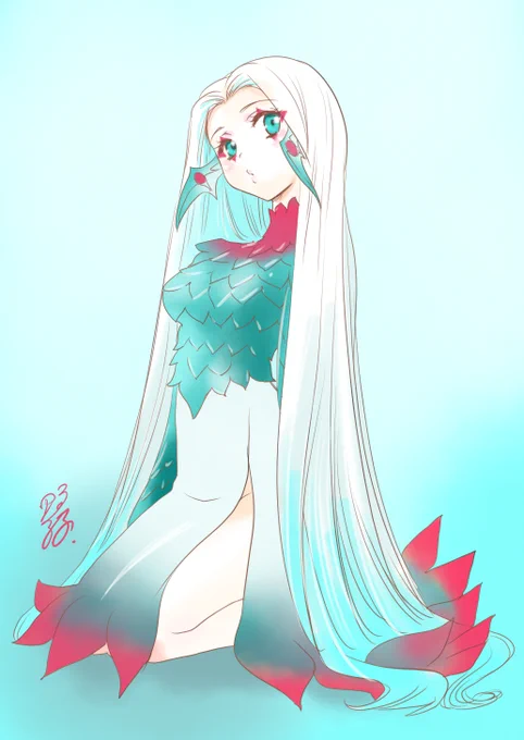 みんなアマビエ描いてるけど、意外と擬人化されていない気がして。
既出だったらすみません。

疫病退散! 