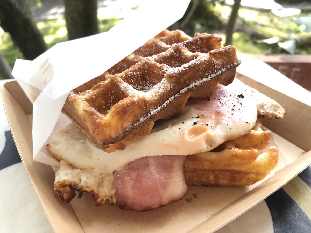 Cafe山猫軒 Takeaway Waffleもあるんだよ ワッフルサンド Wafflesandwich Maplesyrup Bacon 山猫軒 Cafeyamaneko 立命館大学 きぬかけの路 京都散策