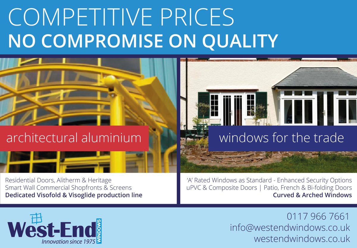 WestEndWindows1's tweet photo. We offer competitive prices, without compromising on quality.

Whether you’re looking for architectural aluminium or uPVC windows and doors for the trade, we have sleek, durable and long-lasting solutions for your customers!

Order today from West-End Windows.

01179 667661 https://t.co/MaX1PJCO8e
