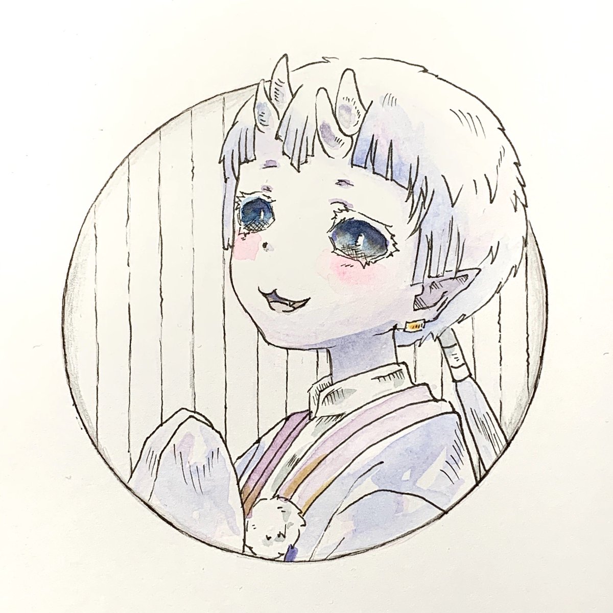 ちーこ イラスト勉強中 一日一枚 描くぞ 今日は ソマリと森の神様 のシズノかきました シズノも可愛くて好き 明日はソマリちゃんを描くか ヤバシラ描くか迷う 手描きイラスト アナログ絵描きさんと繋がりたい