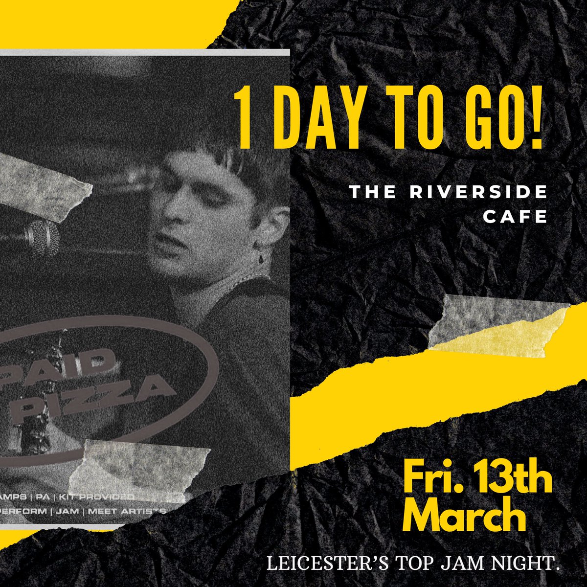 dmu_unifood's tweet photo. SEE YOU GUYS TOMORROW!! ๐ ๐ต ๐๐ผ
.
Remember... Turn Up... Play... Get Free Pizza! Simple!
Check out the link below ๐๐ป
https://t.co/2E80vZUUg7
#paidinpizza #pizza #jamnight #dmuleicester #leicestercity #music https://t.co/ofwK2kdYkC