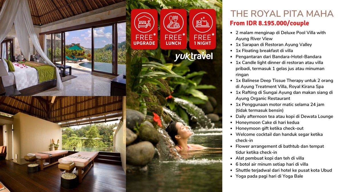 yuktravel's tweet image. Dapatkan Kecantikan dan kemegahan The Royal Pita Maha di Ubud selama 3D/2N dengan klik yuk.travel/2wTfCiM

#Yuktravel