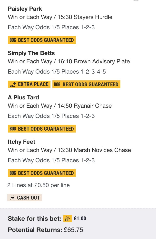 lad_tipster's tweet photo. Here’s my day 3 selections. What has everyone else got?
#bettingtips #betting #bettingexpert #horseracing #tips #tipster #accas #accumalator #ladbrokes #longshot #footballbets #wonbets #acca #bpl #CheltenhamFestival2020 #cheltenhamtips https://t.co/tmCaSiU3jP