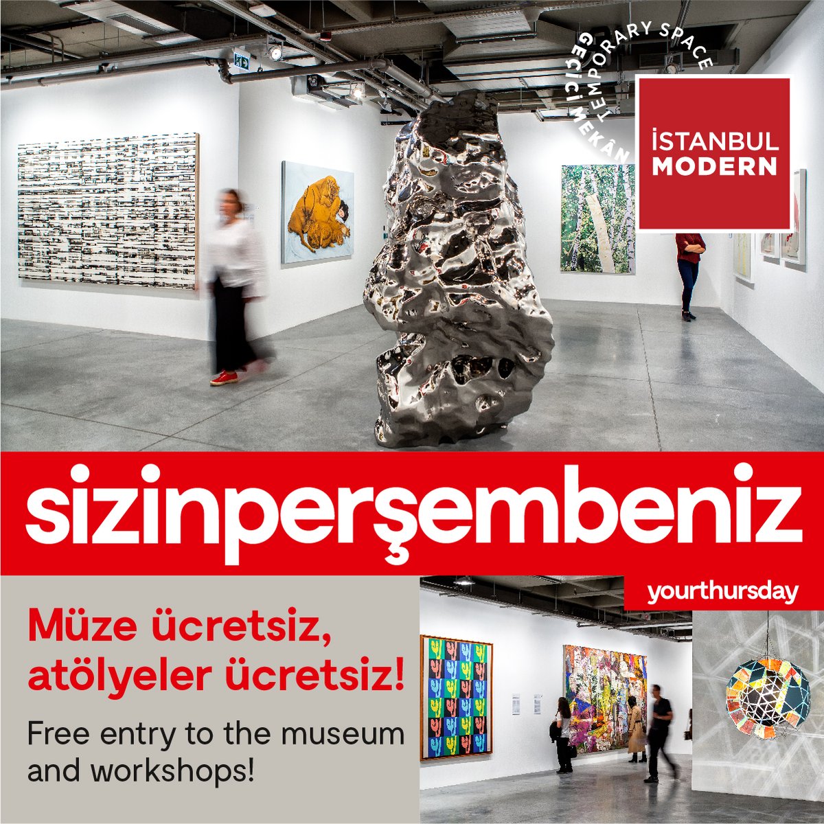 istanbulmodern_'s tweet photo. Bugün #SizinPerşembeniz! Müzemiz akşam 20.00'ye kadar açık ve ücretsiz. #sanatherkeseiyigelir #geçicimekân #temporaryspace https://t.co/GmwaxuVr0a