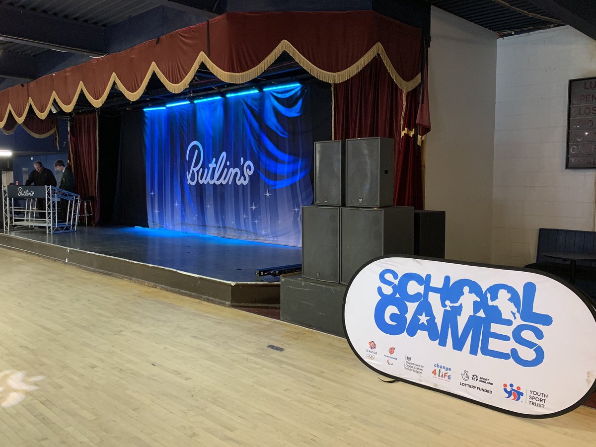 WoldsSSP's tweet photo. The stage is ready for our big schools dance event held for the first time @Butlins Skegness! Eleven schools getting ready to perform @SgoSjsmith @LincsSchools_AL https://t.co/KIDyTniDP9