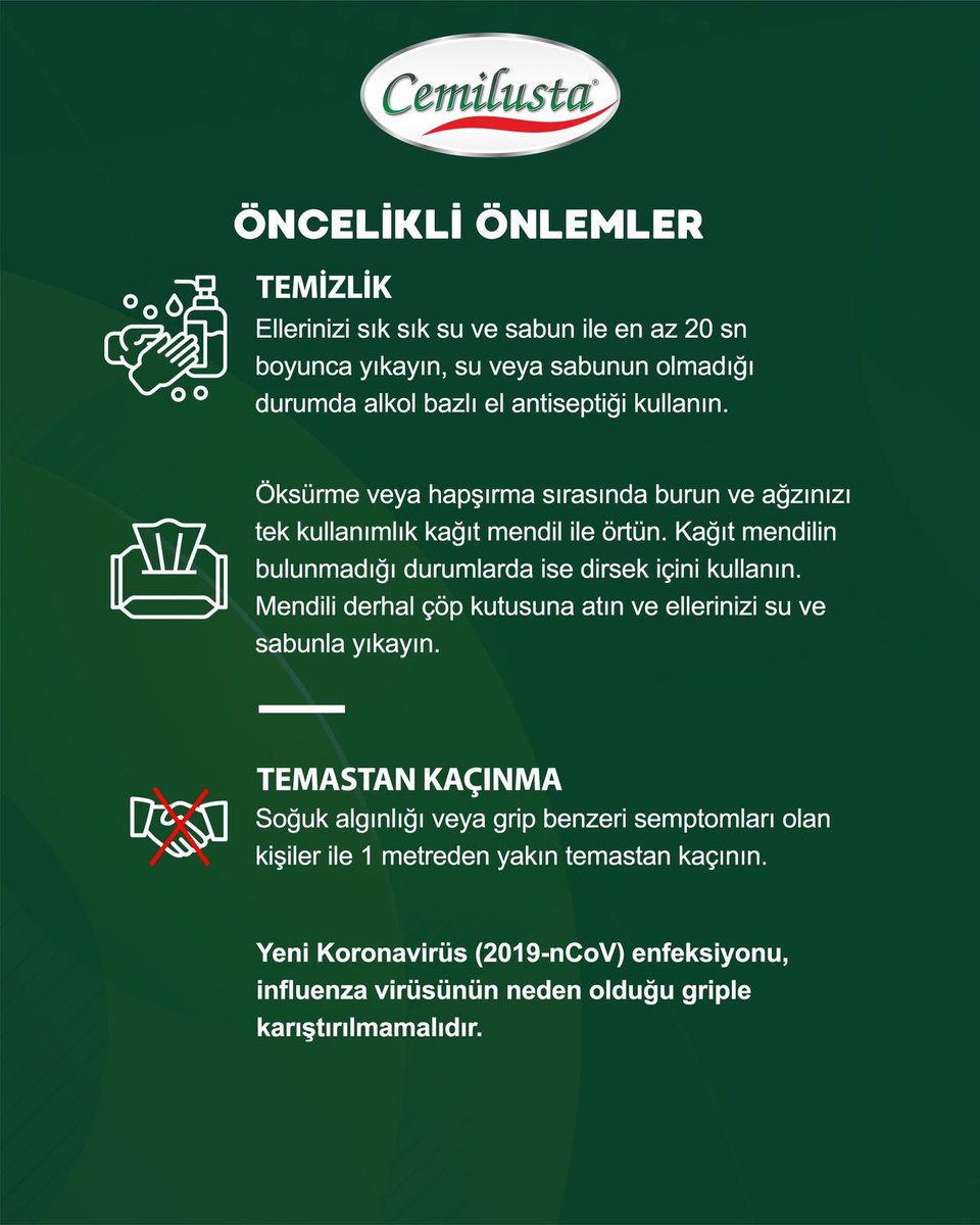 Tüm tedbirleri alalım, duyarlı olursak kayıpsız atlatırız. Hep birlikte tek Türkiye 🇹🇷 #coronaturkiye #Covid_19 #Corona