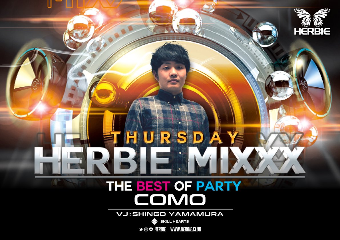 LagoonHiroshima's tweet photo. ⚡️TONIGHT⚡️今夜‼️

《New change》Thursday
3/12(木) "HERBIE MIXXX‼︎"
『THE BEST OF PARTY』

▶︎(🚺LADIES FREE)(🚹MEN ¥1000)

【DJ】@DJ_Monkey_ @tanayoungis 
@DJLEO0726 @dj__como 

 【VJ &amp; Lighting】
@yamamuraHERBIE 

#hiroshima #thursday #nightclub 
#広島 #clubherbie #music #dj https://t.co/L4nUmEQvW5