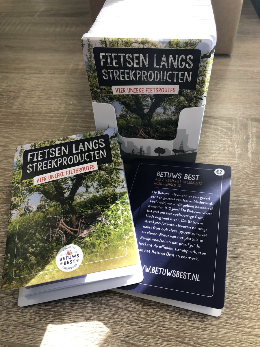 De nieuwe #BetuwsBest #streekfietsroutekaart is klaar! Met 4 unieke routes, leuke tips, evenementen én een kortingsvoucher is het 'n must-have voor iedere bezoeker! Binnenkort verkrijgbaar door de hele regio. Meer informatie of zelf routekaarten bestellen? bit.ly/streekfietsrou…