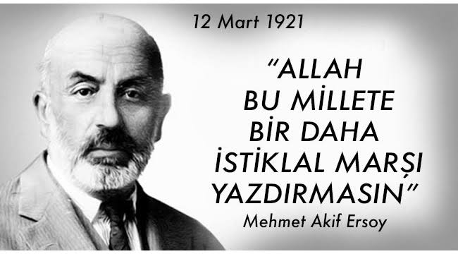 İstiklal marşımızın 99. Yılında
istiklal marşımızın Şairi merhum Mehmet akif Ersoy'a ve Bu millete birkez daha istiklal marşı yazdırılmaması için mücadele eden şehit ve Gazilerimize minnetlerizle..
#İstiklâlMarşı