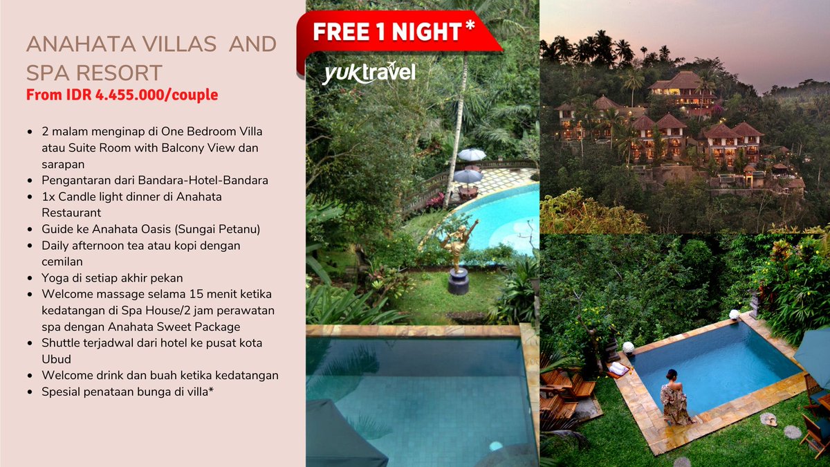 yuktravel's tweet image. Nikmati lembah dan pemandangan khas Ubud di Anahata Villas &amp;amp; Spa Resort untuk liburan romantis kamu, klik yuk.travel/2PPPxb4 

#Yuktravel