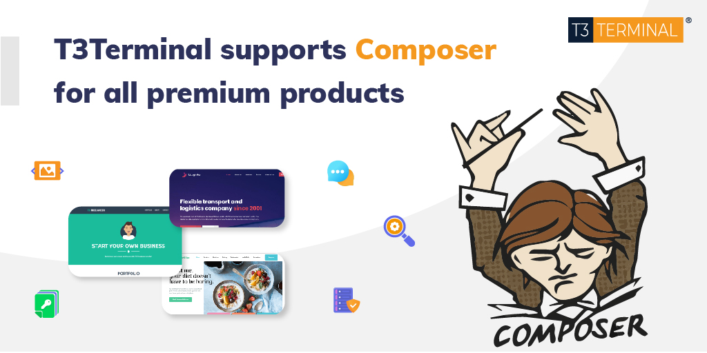 t3planet's tweet image. TYPO3 People Loves Composer! 🧡
Team T3Terminal feels proud to support private TYPO3 composer server. Get your composer based installation for our Premium TYPO3 Templates and Extensions.
Try now at t3terminal.com
#TYPO3 #T3Composer #PHPComposer