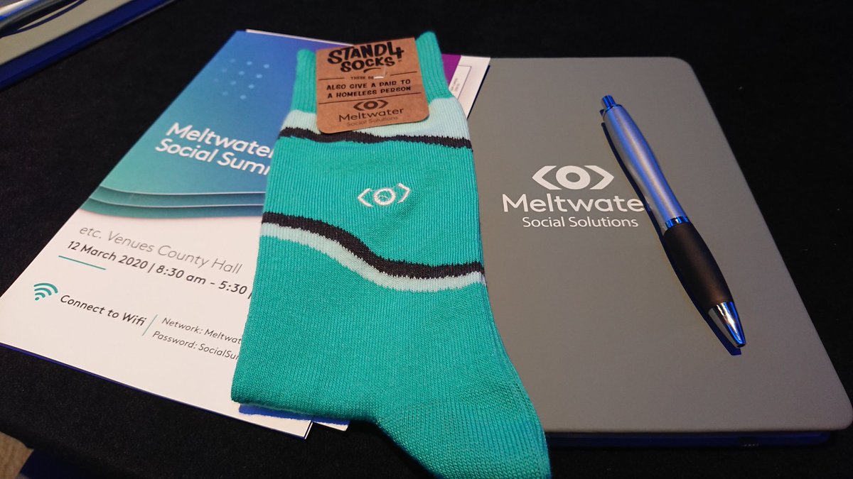 thomasmpreston's tweet photo. Interesting conference freebie! #meltwatersocial #socks https://t.co/Ilwd5i9mk4