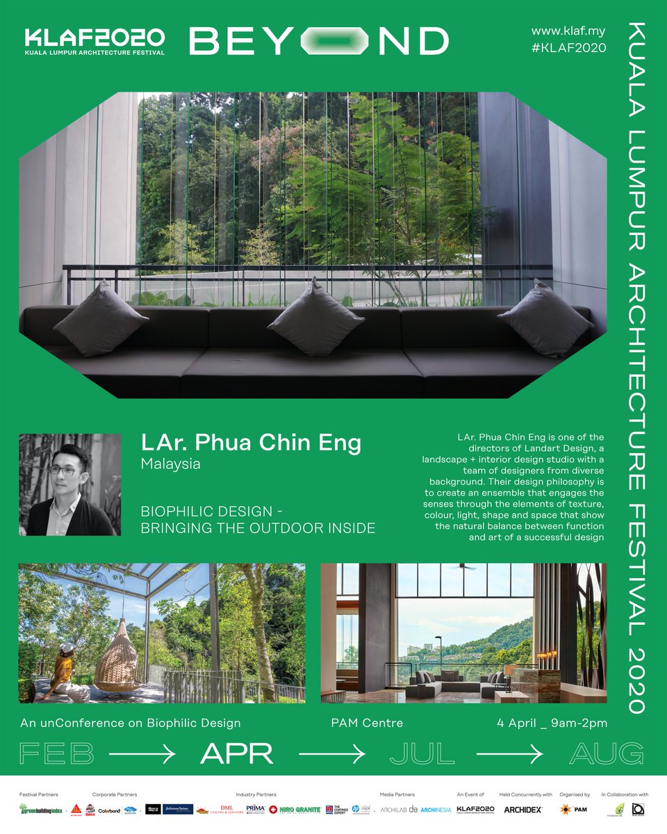 klaf_2022's tweet photo. A leader in a multidisciplinary team of professionals in landscape architecture, architecture, urban planning and interior design, LAr Phua and his team have executed dozens of successful projects locally as well as abroad in Singapore, Abu Dhabi, Vietnam and Indonesia. https://t.co/EbQ5LkJXqf