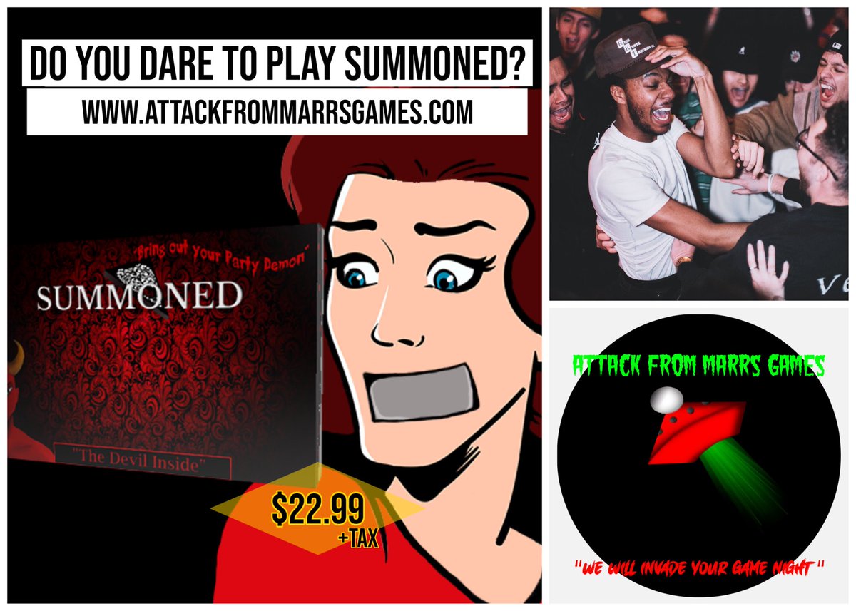 attackfrommarr1's tweet photo. Buy yourself a piece of hell with SUMMONED. The party card game that dares your friends to bring out the Devil inside. Available at https://t.co/94rJM0ngsc
#flgs #retailgames #boardgames #partygamestrong #partygame #nerd #funnygaming https://t.co/uUKpuTZTSl