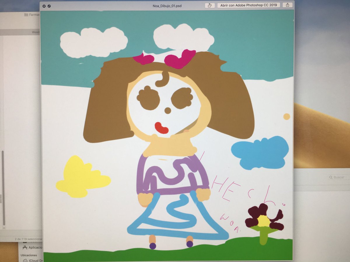 DavidSimarro1's tweet photo. Primer dibujo de mi hija en #photoshop https://t.co/M6mUBPTW3o