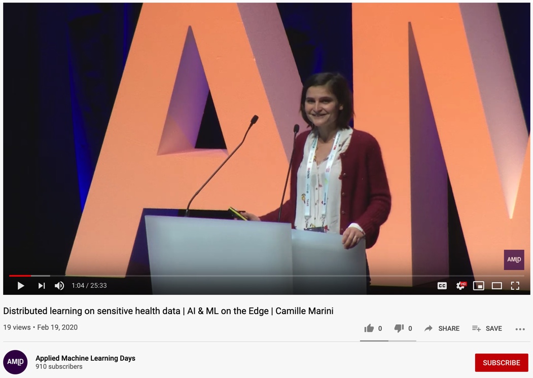 OwkinScience's tweet image. If you weren&apos;t able to catch @marini_camille give her talk at @appliedmldays in January, you can watch her talk on #distributedlearning on sensitive health data here, Now! youtube.com/watch?v=p2xYwc…

#AIforHealth #federatedlearning #machinelearning #GoOwkin