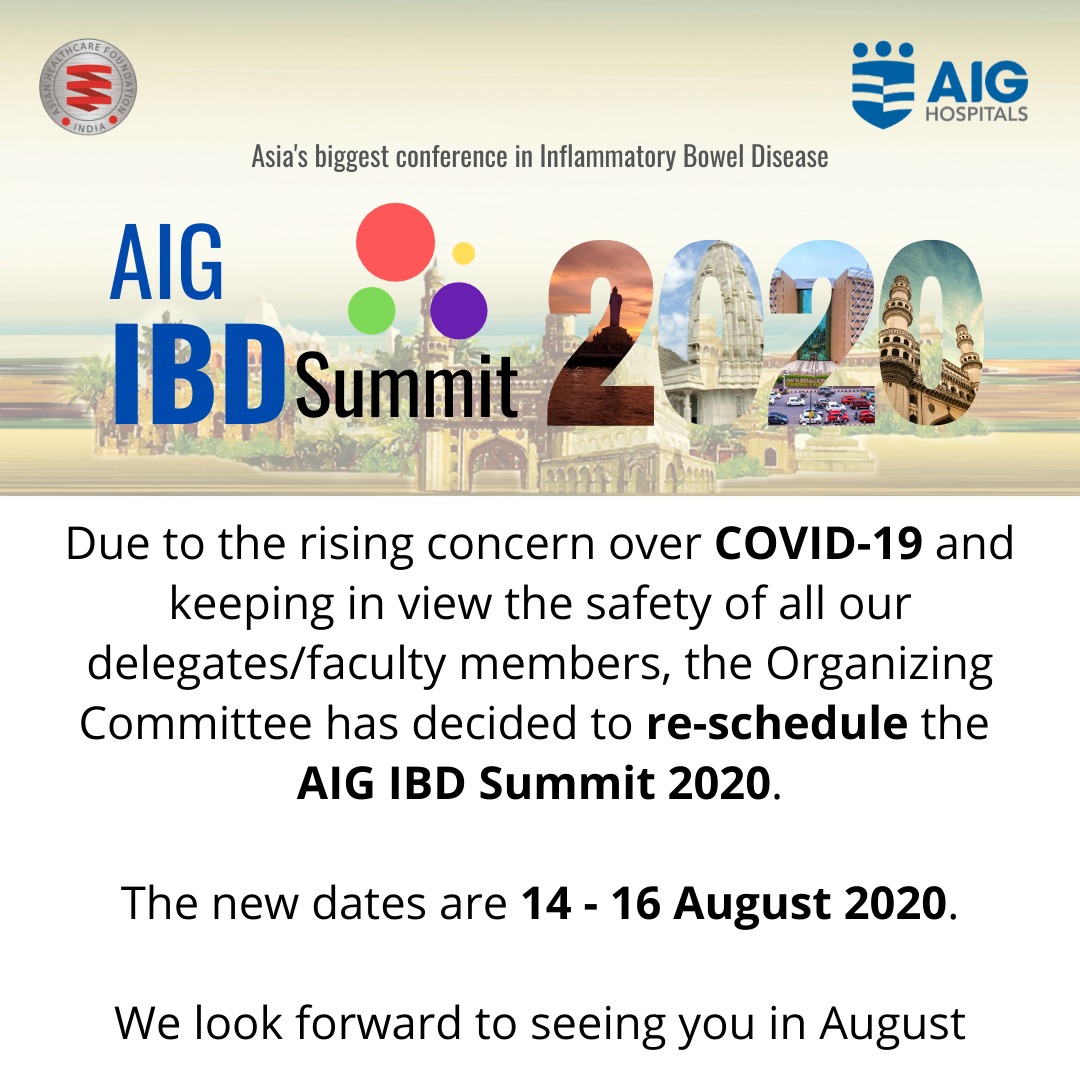 rob_chatterjee's tweet image. AIG IBD Summit 2020 has been re-scheduled to 14 - 16 August 2020 because of the #COVIDー19 situation. #AIGIBDSummit2020 @AIGHospitals