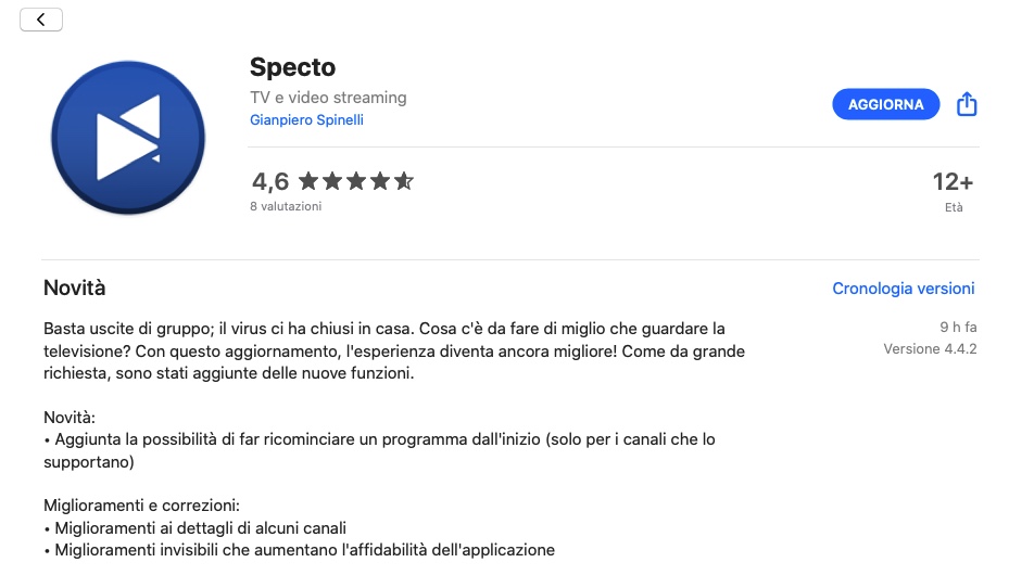 iCick_e_Ciak's tweet image. Aggiornamento di @SpectoHelp per macOS