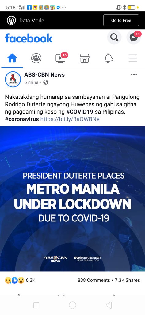kuyaglad's tweet photo. THIS IS FAKE NEWS from @ABSCBNNews WTF ... at this time where everyone are panicking #YesToABSCBNShutDown https://t.co/Zd2dDcfP9T